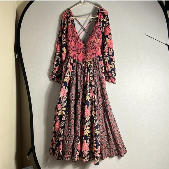 Free people women bohemian maxi dress size L NWOT TRIED ON
